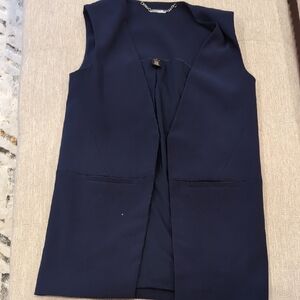 Sleeveless Navy Vest